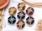 *4* 20mm Turquoise Washed Amber Hawaiian Flower Acrylic Beads